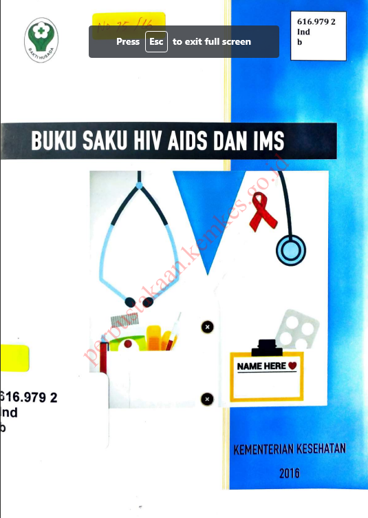 Cover BUKU SAKU HIV AIDS DAN IMS / Direktorat Jenderal Pencegahan dan Pengendalian Penyakit