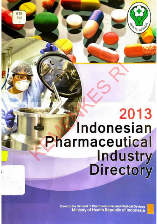 Cover Indonesia Pharmaceutical Industry Directory / Directorate General of Pharmaceutical and Medical Devices