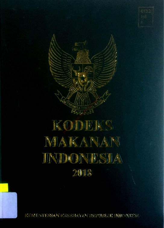Cover Kodeks makanan indonesia 2018 / Kementerian Kesehatan Republik Indonesia