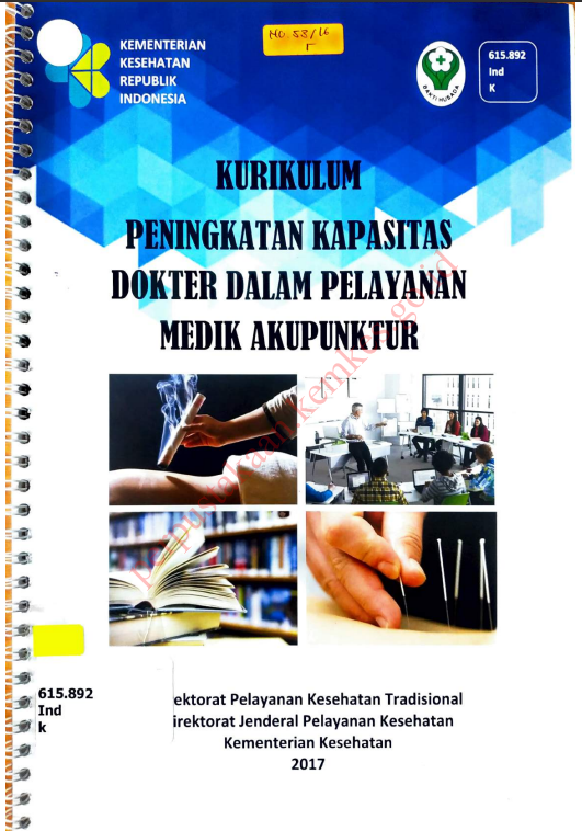 Cover Kurikulum Peningkatan Kapasitas Dokter dalam Pelayanan Medik Akupuntur Kementerian Kesehatan RI / Direktorat Pelayanan Kesehatan Tradisional