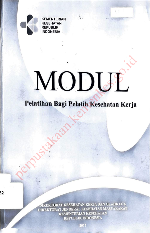 Cover MODUL Pelatihan bagi Pelatih kesehatan kerja / Direktorat Jenderal Kesehatan Masyarakat
