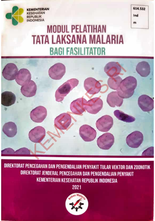 Cover Modul Pelatihan Tata Laksana Malaria Bagi Fasilitator.