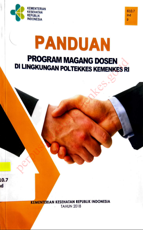 Cover Panduan program magang dosen di lingkungan Poltekkes Kemenkes RI / Badan Pengembangan dan Pemberdayaan Sumber Daya Manusia Kesehatan