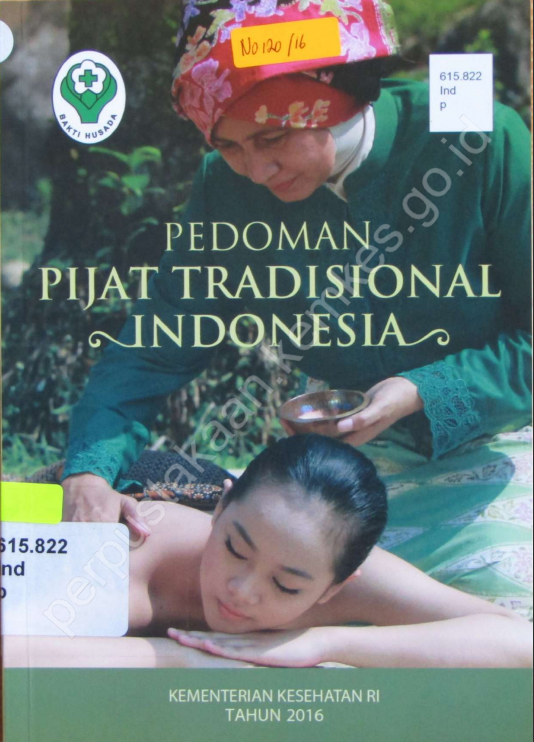 Cover Pedoman Pijat Tradisional Indonesia / Direktorat Jenderal Pelayanan Kesehatan