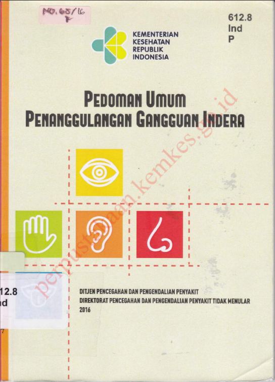 Cover Pedoman Umum Penanggulangan Gangguan Indera / Direktorat Jenderal Pencegahan dan Pengendalian Penyakit