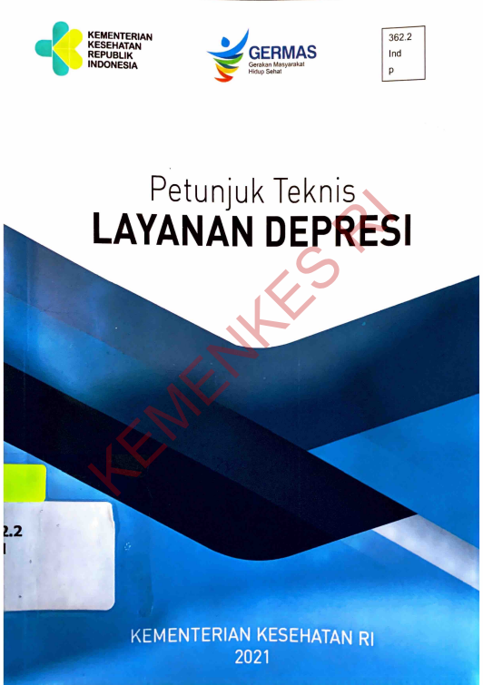 Cover PETUNJUK TEKNIS LAYANAN DEPRESI / Direktorat Jenderal Pencegahan dan Pengendalian Penyakit