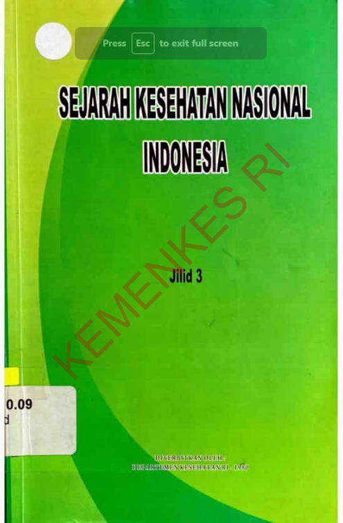Cover Sejarah Kesehatan Nasional Indonesia Jilid 3 / Sekretariat Jenderal