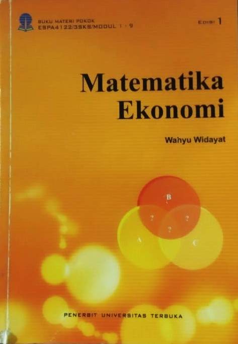 Cover Matematika Ekonomi / Dr.Wahyu Widayat
