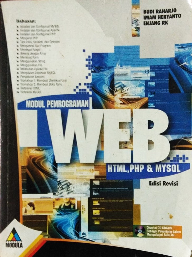 Cover Modul Pemrograman WEB HTML, PHP & MYSQL / Budi Raharjo