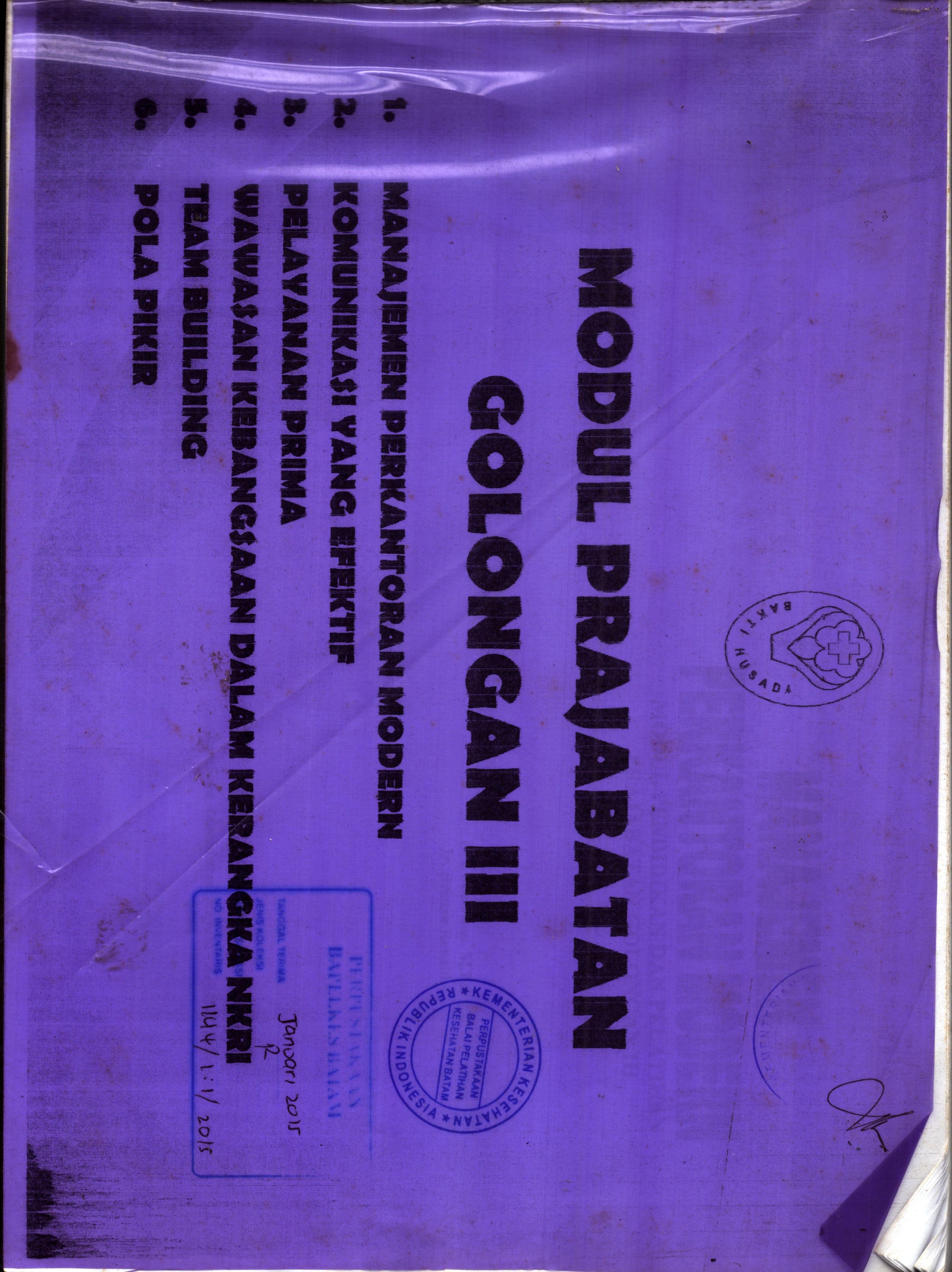 Cover Modul Prajab Gol.III / Lembaga Administrasi Negara-Republik Indonesia
