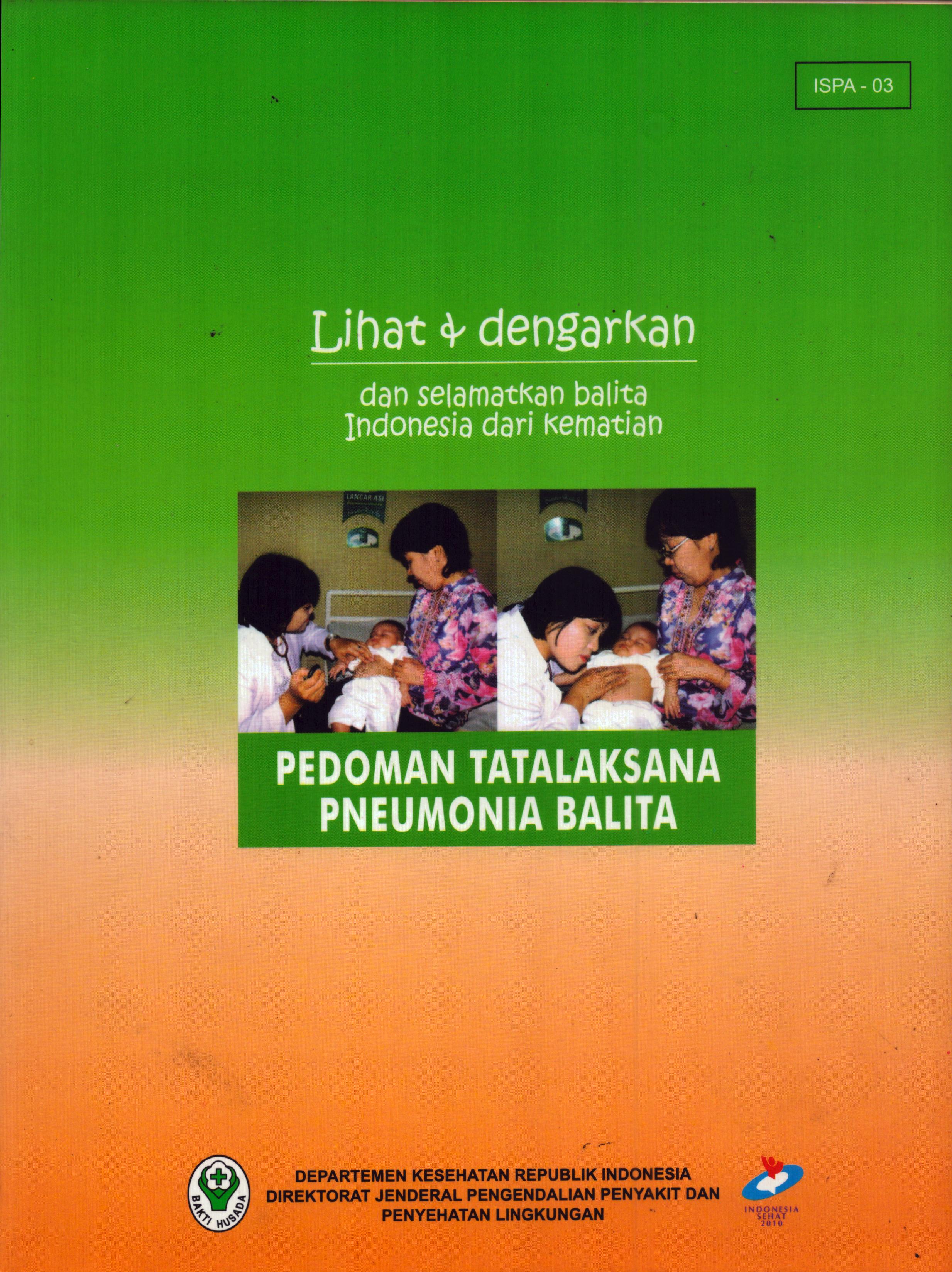 Cover Pedoman Tata Laksana Pneumonia Balita / Departemen Kesehatan Republik Indonesia