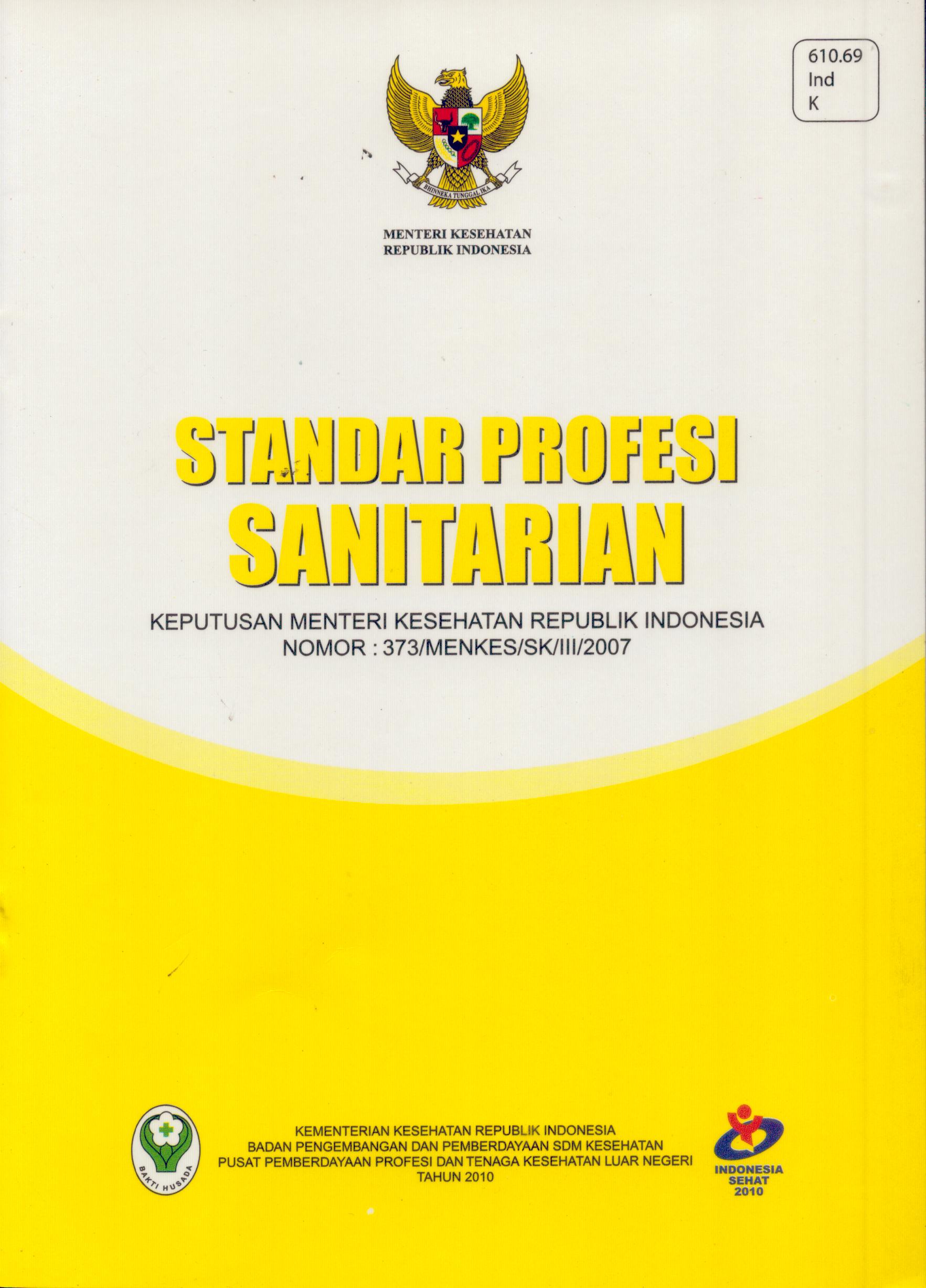 Cover Standar Profesi Sanitarian / Kementerian Kesehatan Republik Indonesia