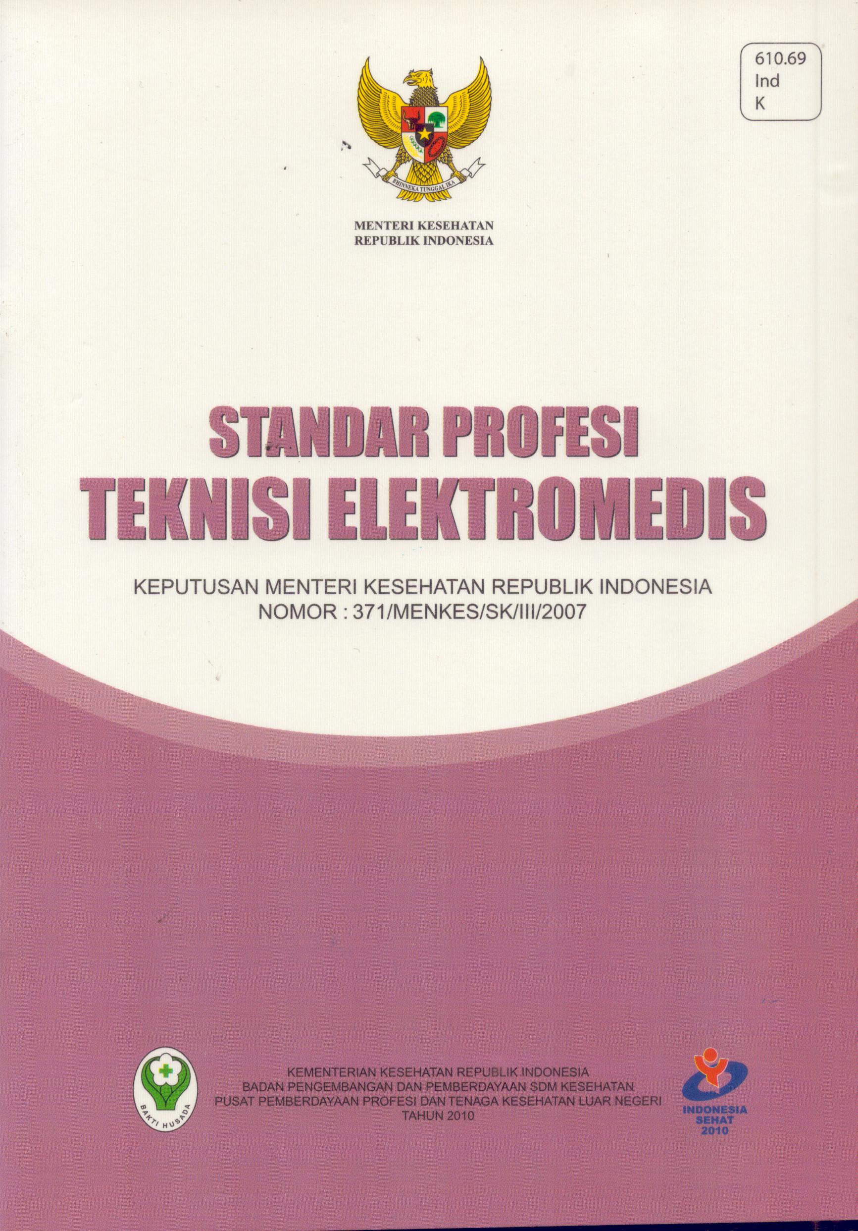 Cover Standar Profesi Teknisi Elektromedis / Kementerian Kesehatan Republik Indonesia