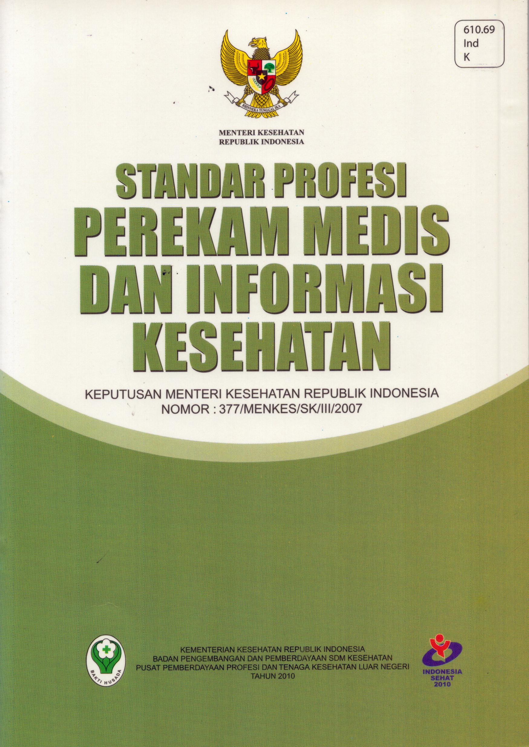 Cover Standar Profesi Perekam Medis Dan Informasi Kesehatan / Kementerian Kesehatan Republik Indonesia