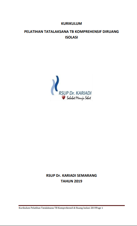 Cover Pelatihan Tatalaksana TB Komprehensif di Ruang Isolasi / RSUP DR. KARIADI SEMARANG