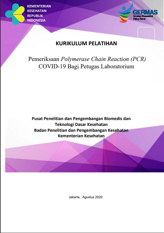Cover Pelatihan Pemeriksaan PCR Covid-19 bagi Petugas Laboratorium / Badan Penelitian dan Pengembangan Kesehatan  Kementerian Kesehatan