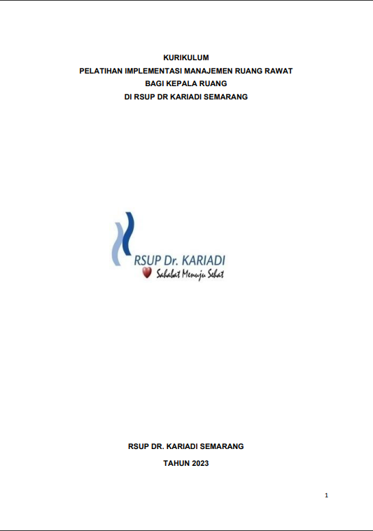 Cover Pelatihan Implementasi Manajemen Ruang Rawat bagi Kepala Ruang di Rumah Sakit / RSUP DR. KARIADI SEMARANG