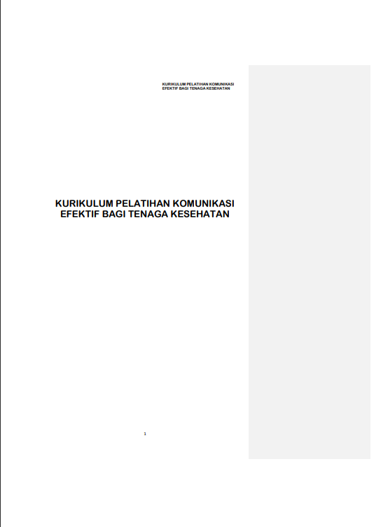 Cover Pelatihan Komunikasi Efektif bagi Tenaga Kesehatan / Rumah Sakit Bali Mandara