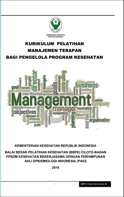Cover Pelatihan Manajemen Terapan bagi Pengelola Program Kesehatan (AMTC) / Balai Besar Pelatihan Kesehatan (BBPK Ciloto)