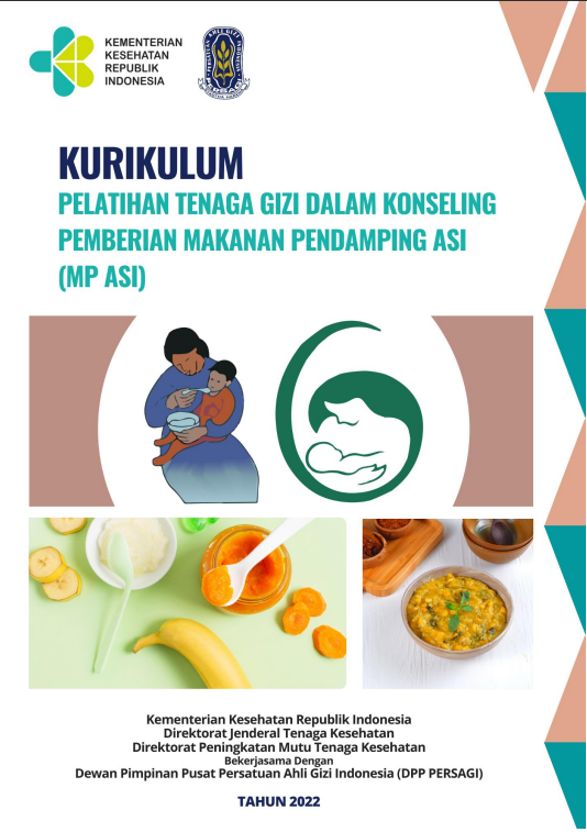 Cover Pelatihan Tenaga Gizi dalam Konseling Pemberian Makanan Pendamping ASI (MP ASI) / Direktorat Peningkatan Mutu Tenaga Kesehatan