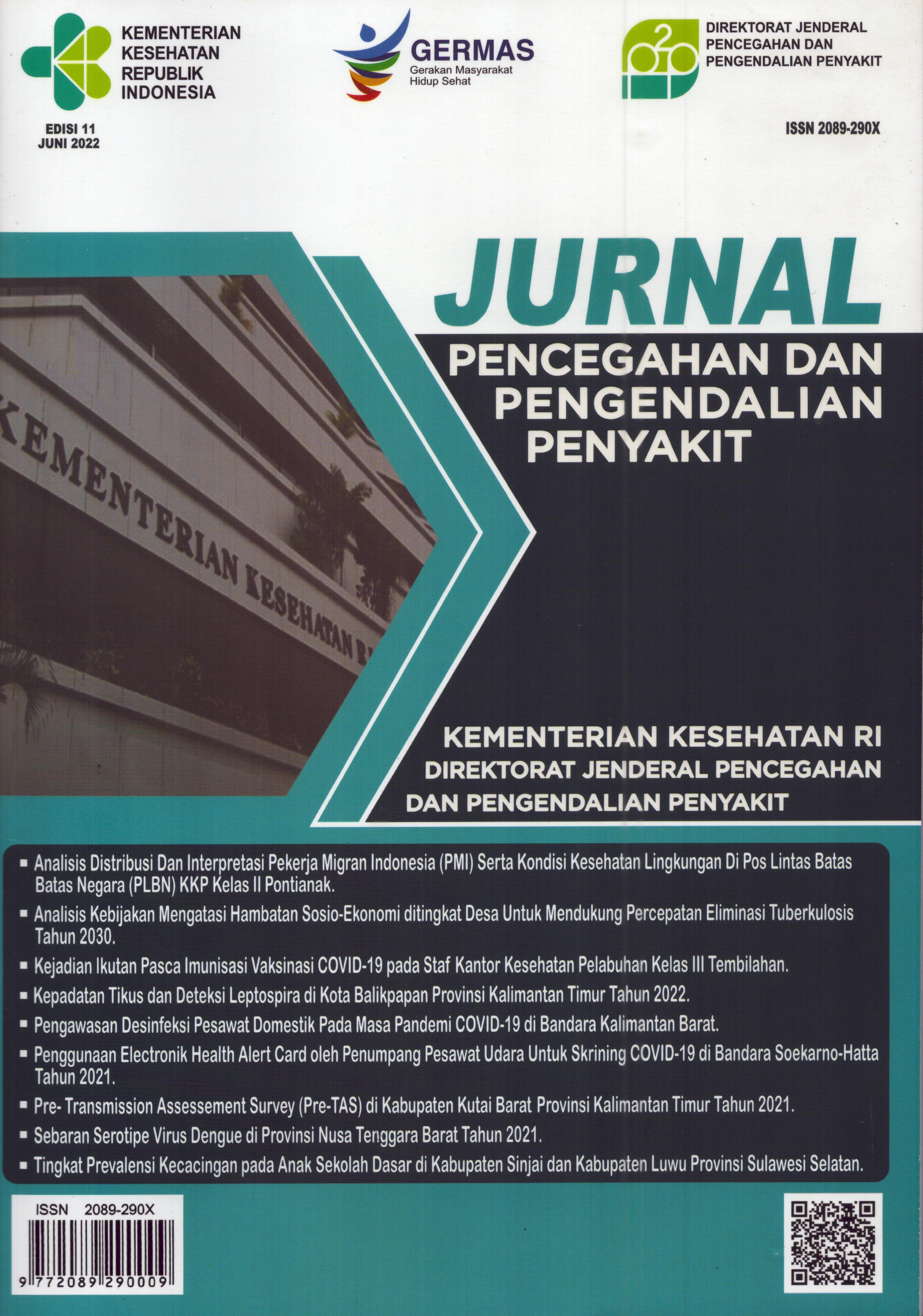 Cover Jurnal :  Pencegahan dan Pengendalian Penyakit / Kementerian Kesehatan