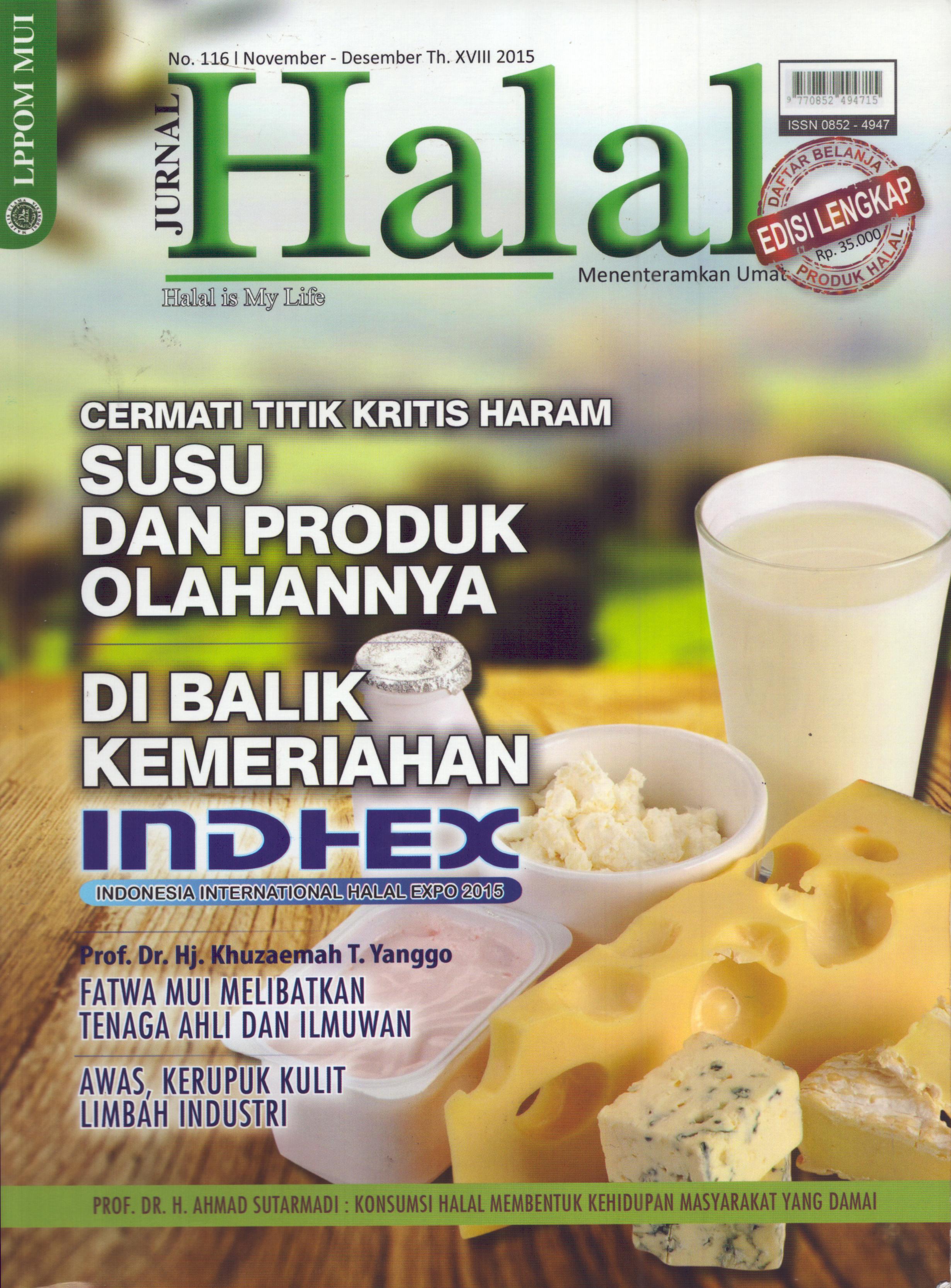 Cover Jurnal Halal (Menenteramkan Umat) / Dr. Ir. Lukmanul Hakim, M.Si