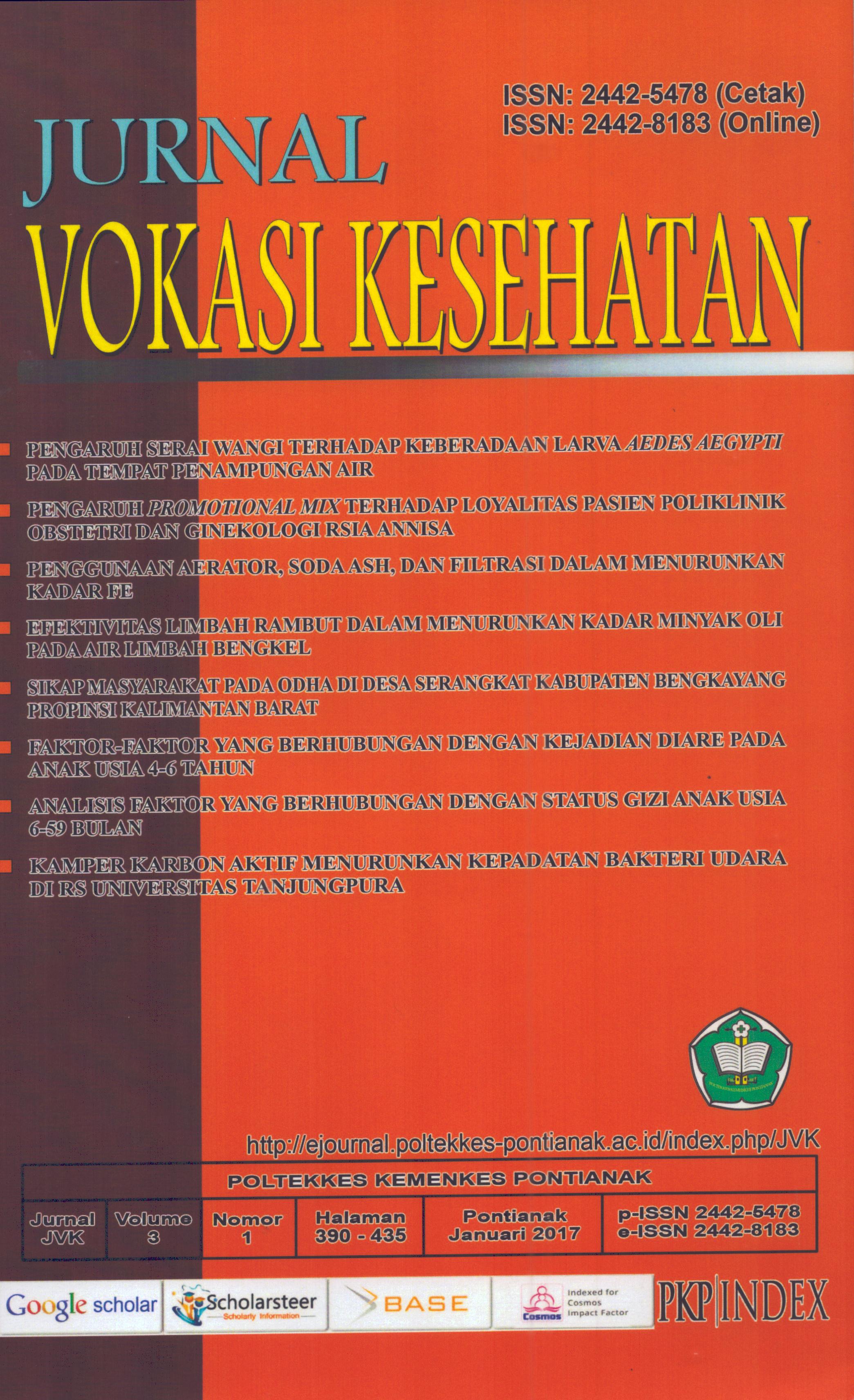 Cover Vokasi Kesehatan 3 1 / Politeknik Kesehatan Kementerian Kesehatan Pontianak