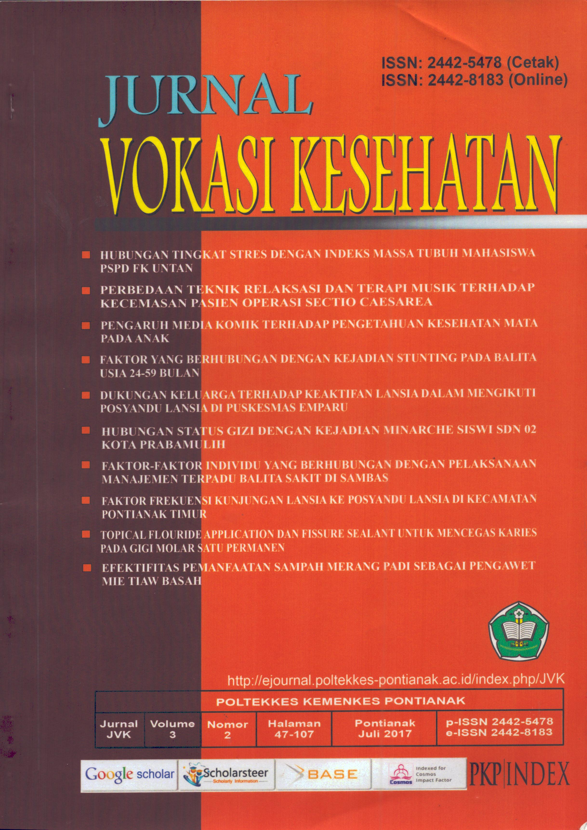 Cover Vokasi Kesehatan  3 2 / Politeknik Kesehatan Kementerian Kesehatan Pontianak