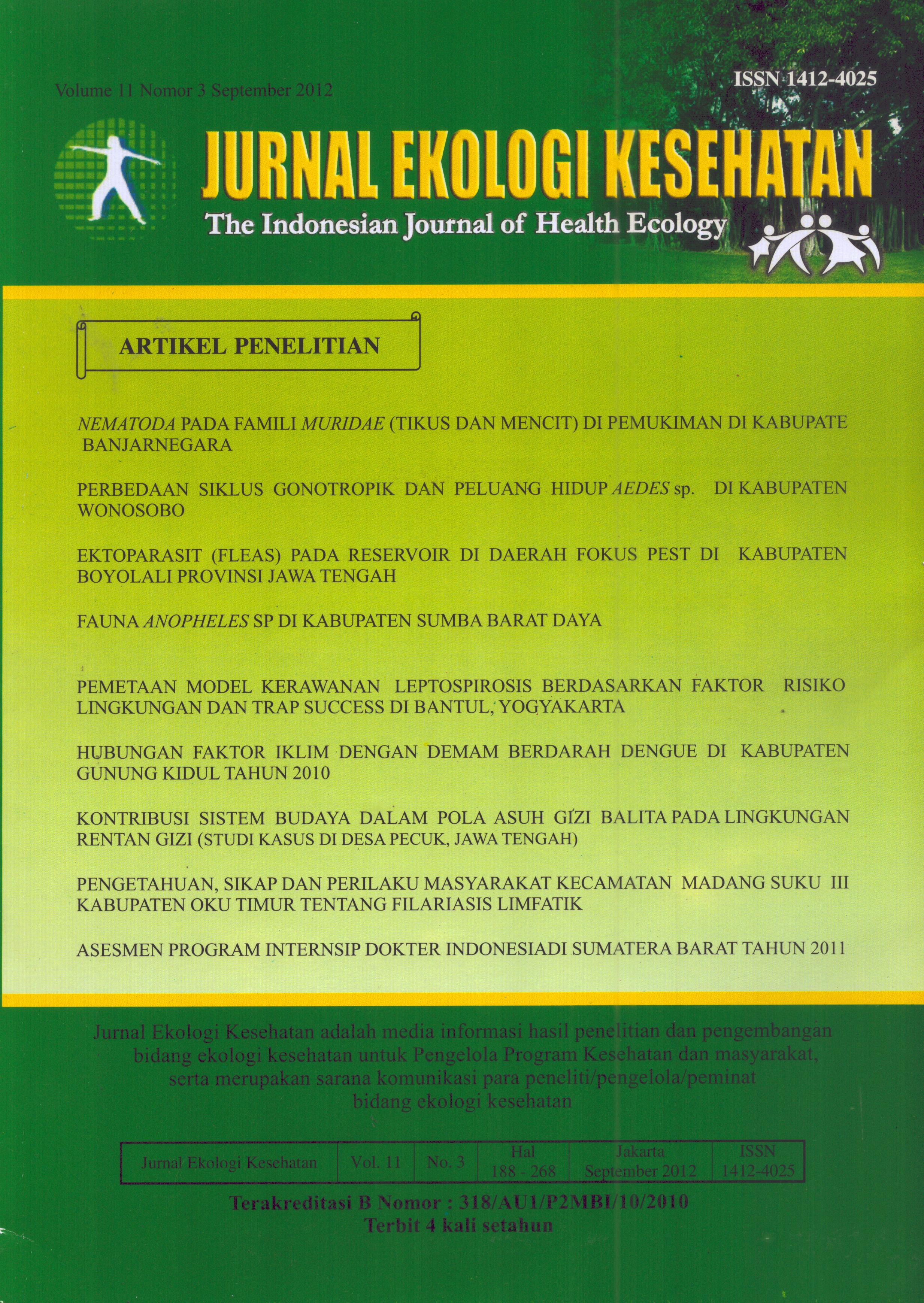 Cover Ekologi Kesehatan 3 / Badan Penelitian dan Pengembangan Kesehatan
