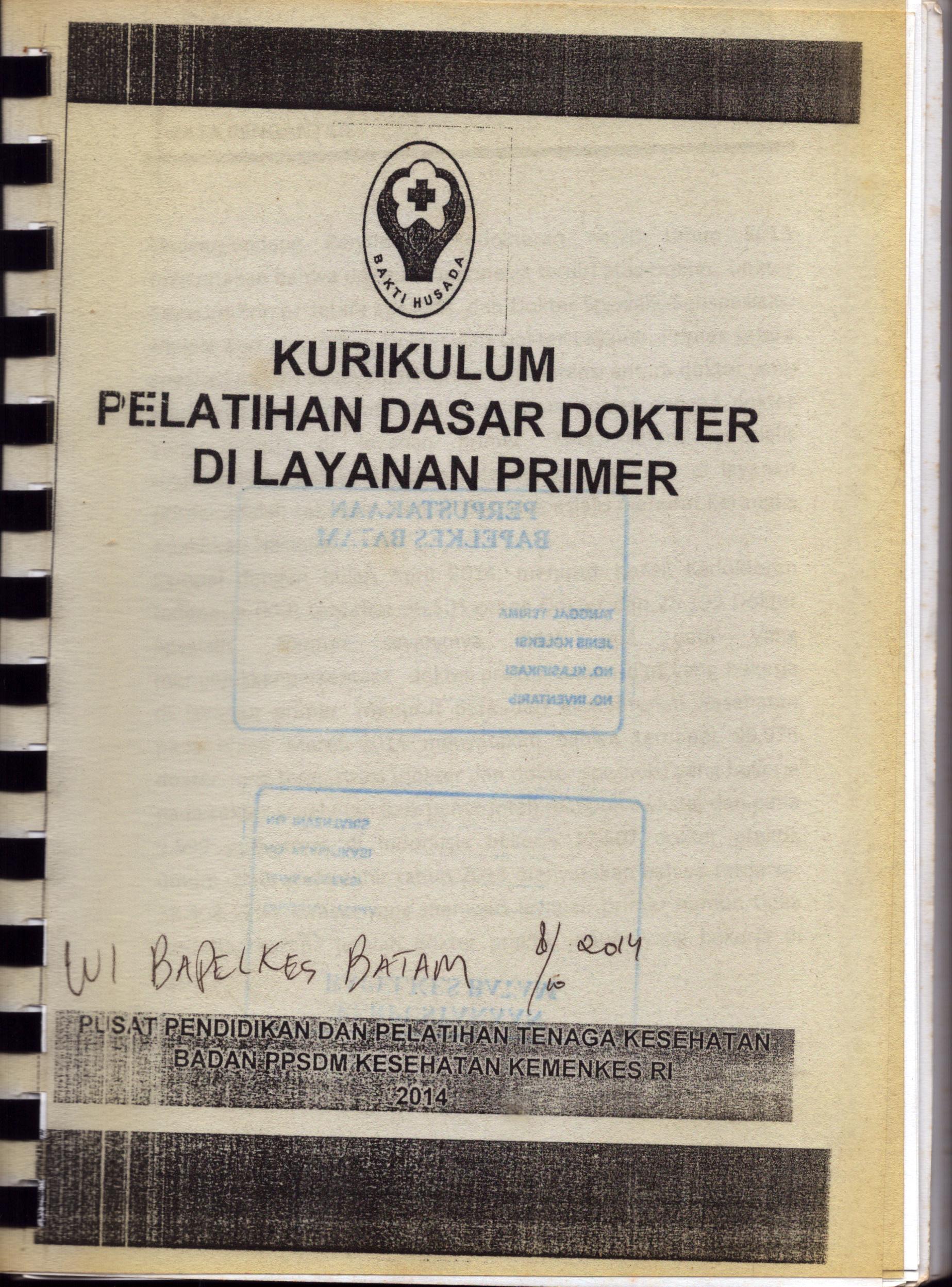 Cover Kurikulum Pelatihan Dasar Dokter Di Layanan Primer :  Modul Pelatihan / Kementerian Kesehatan