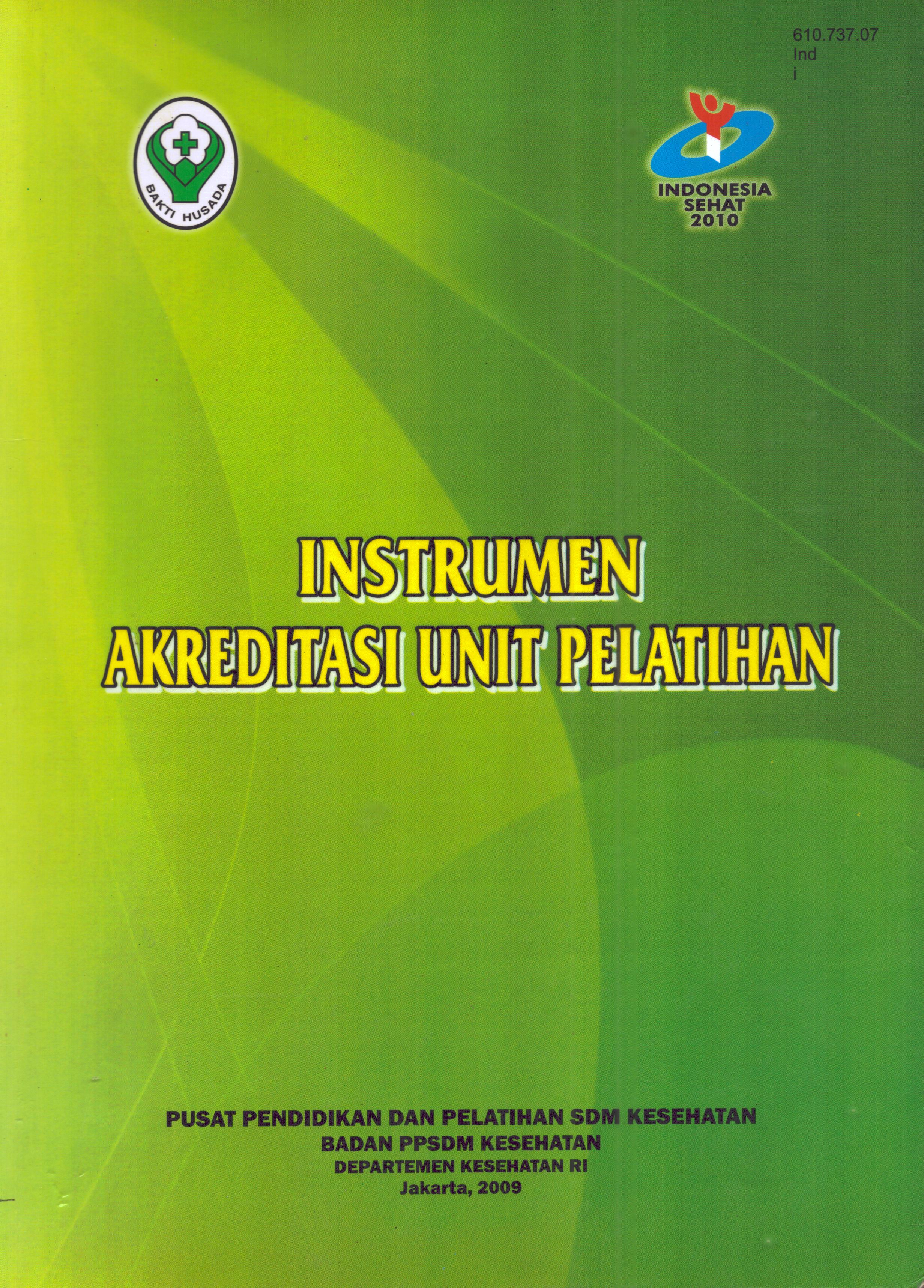 Cover Instrumen Akreditasi Unit Pelatihan / Departemen Kesehatan