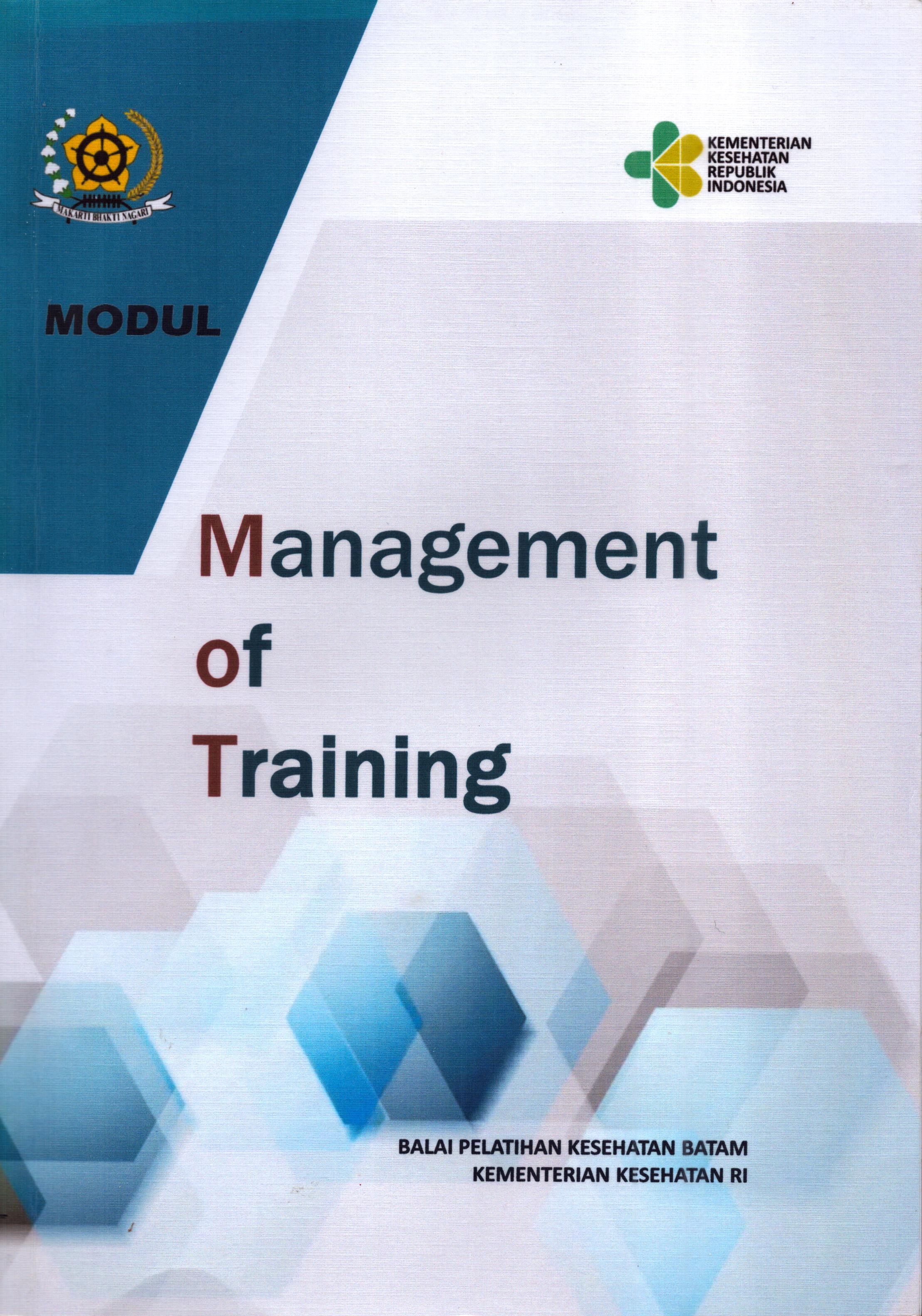Cover Management of Training / Kementerian Kesehatan
