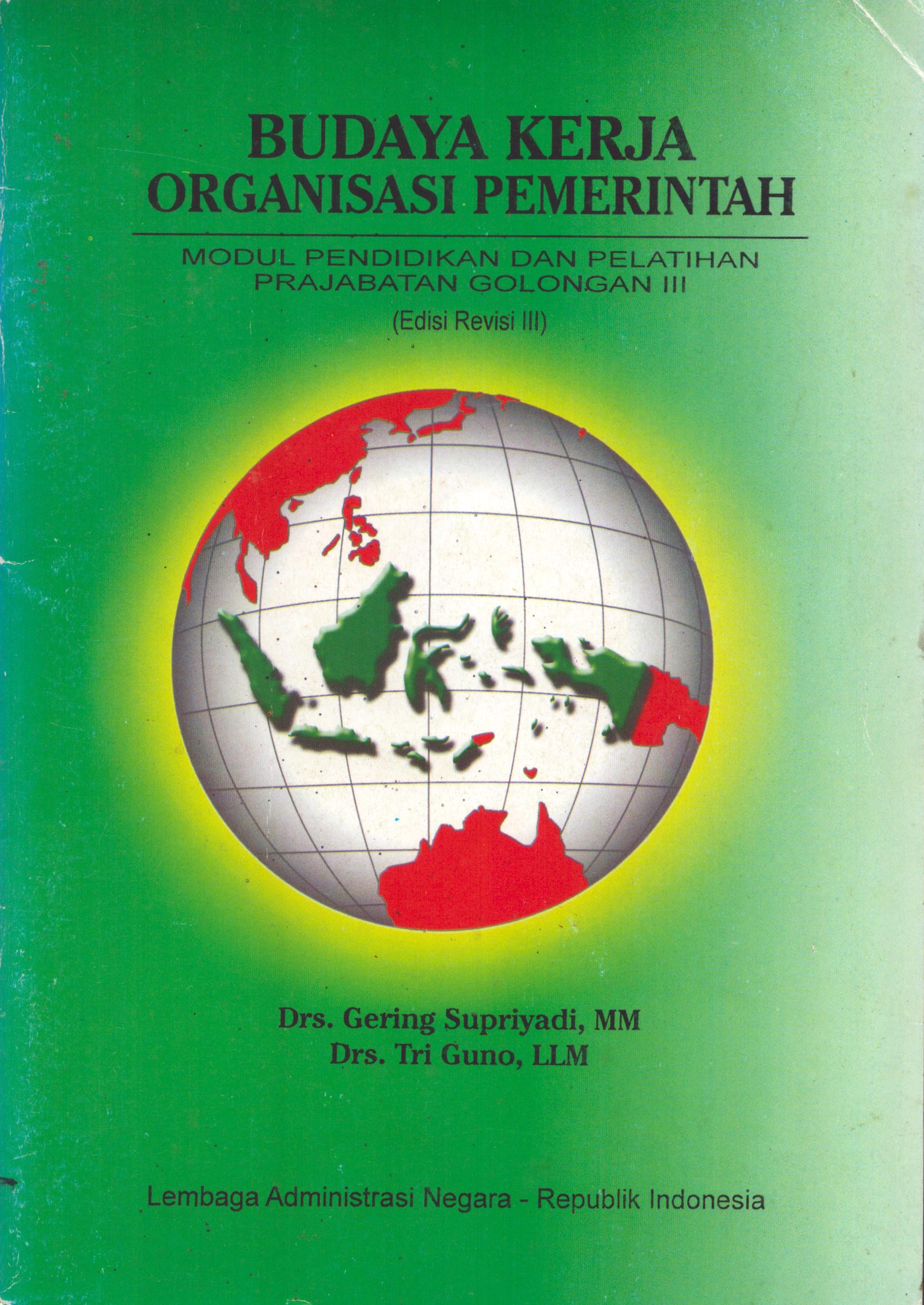 Cover Modul Prajab Gol.III : Budaya Kerja Organisasi Pemerintah / Lembaga Administrasi Negara - Republik Indonesia