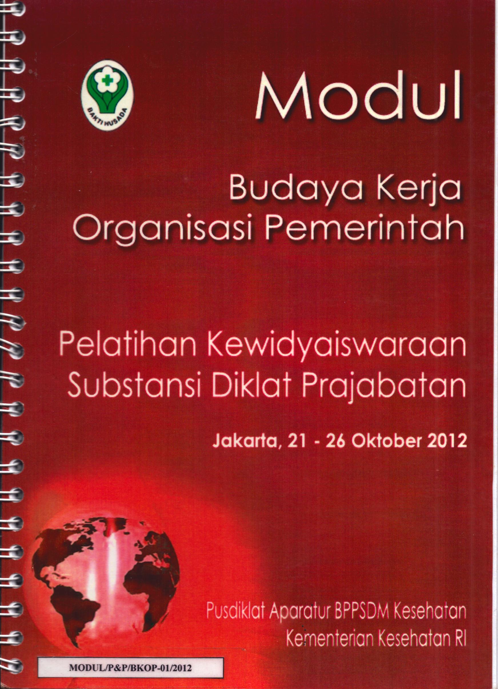 Cover Budaya Kerja Organisasi Pemerintah / Lembaga Administrasi Negara