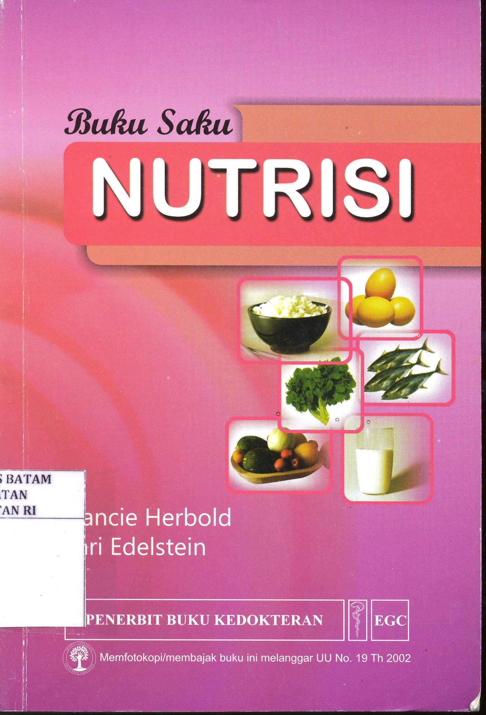 Cover Buku Saku Nutrisi :  - / Nancie Herbold