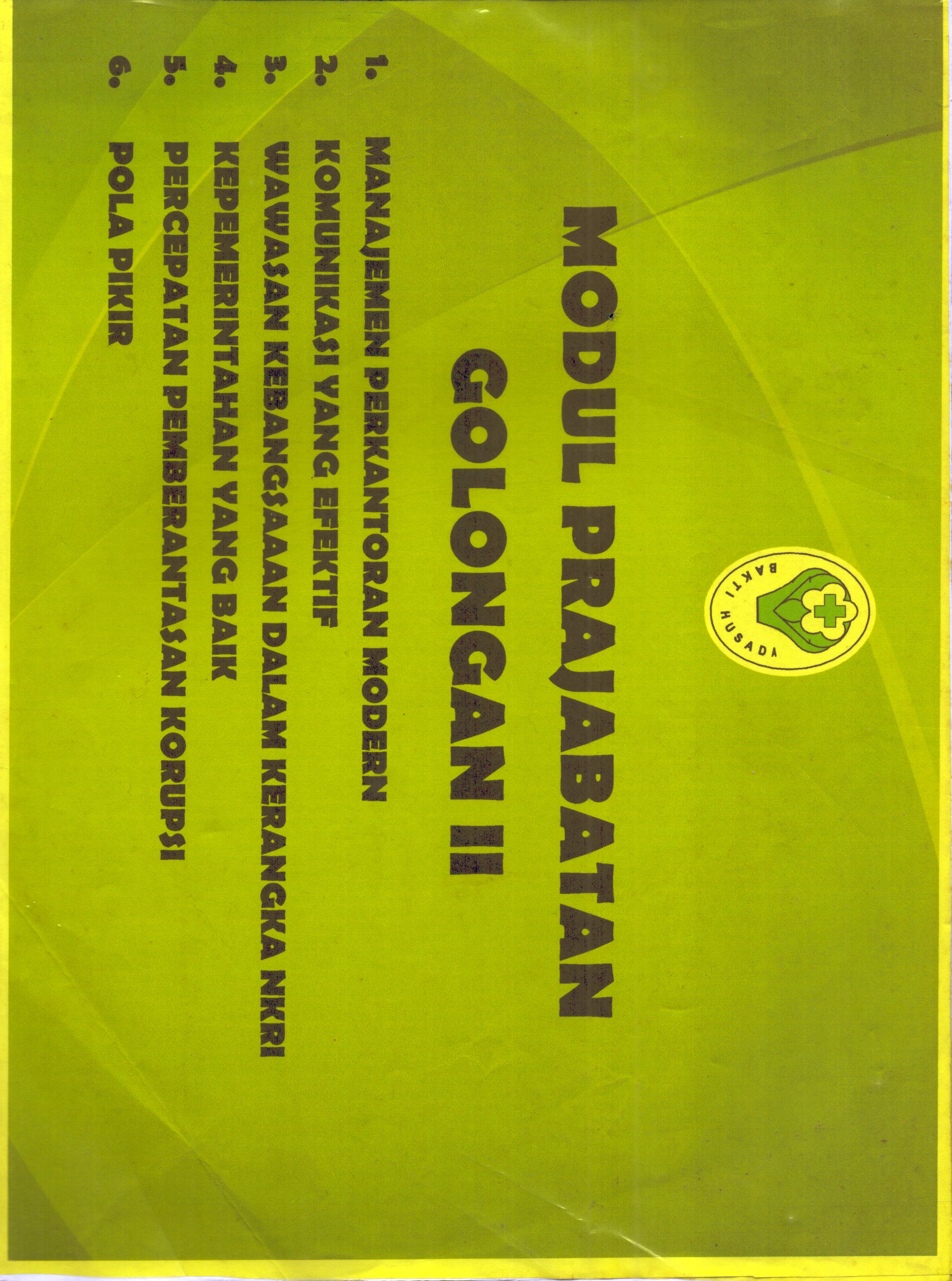 Cover Modul Prajabatan Golongan II / Lembaga Administrasi Negara - Republik Indonesia