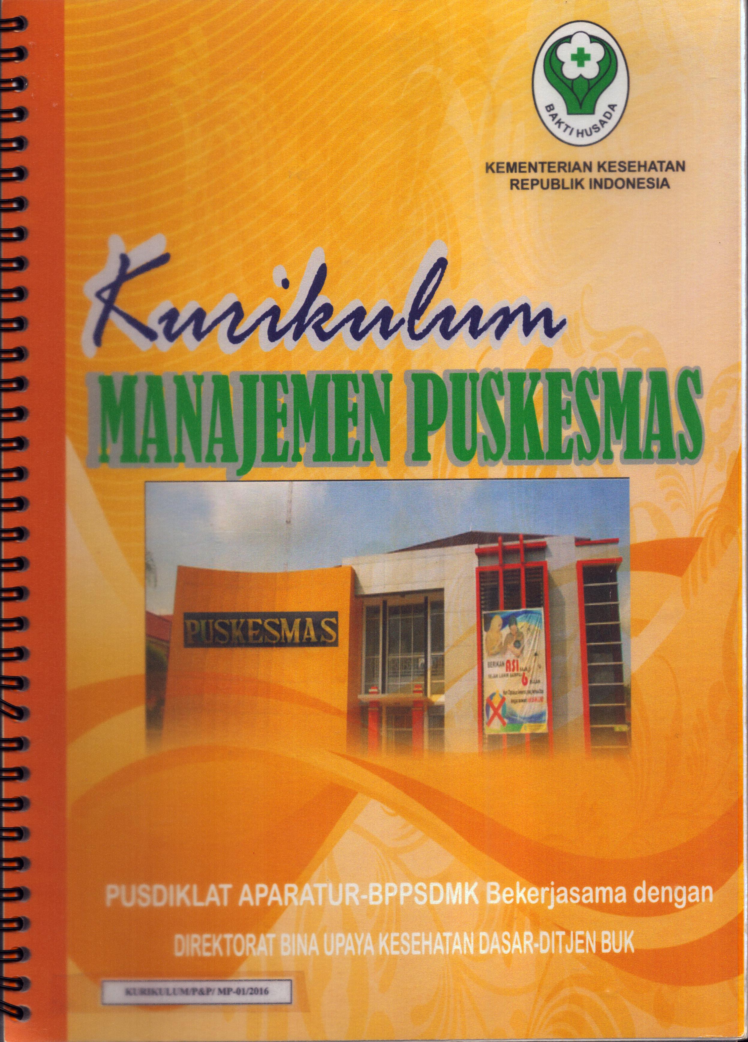 Cover Manajemen Puskesmas :  Kurikulum / Pusat Diklat Aparatur