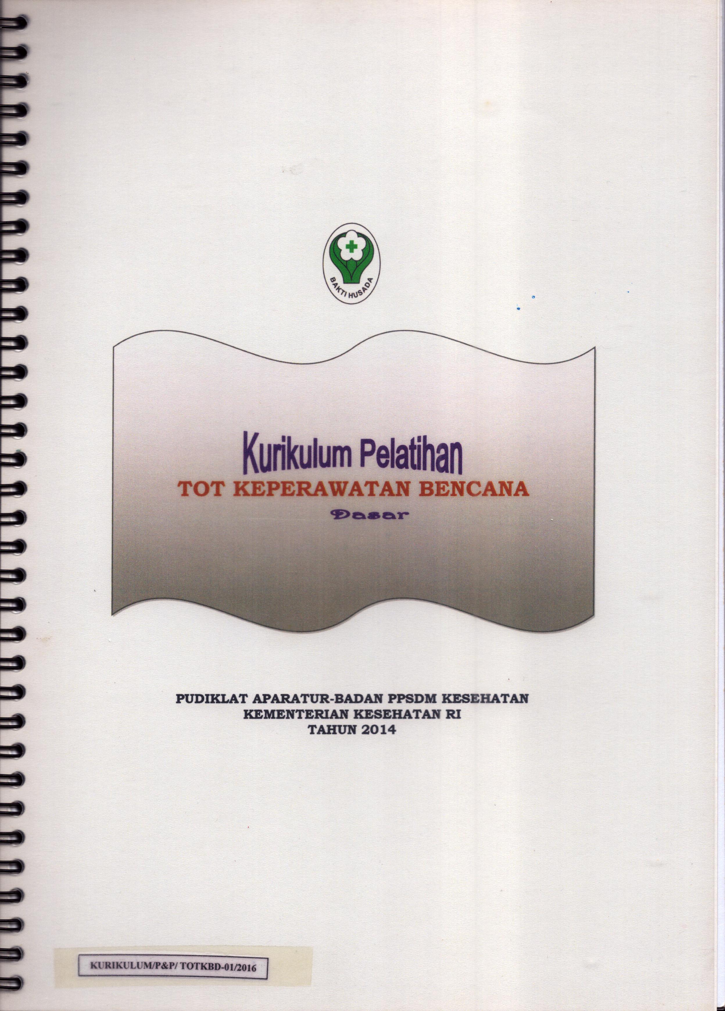 Cover TOT Keperawatan Bencana / Pusat Diklat Aparatur