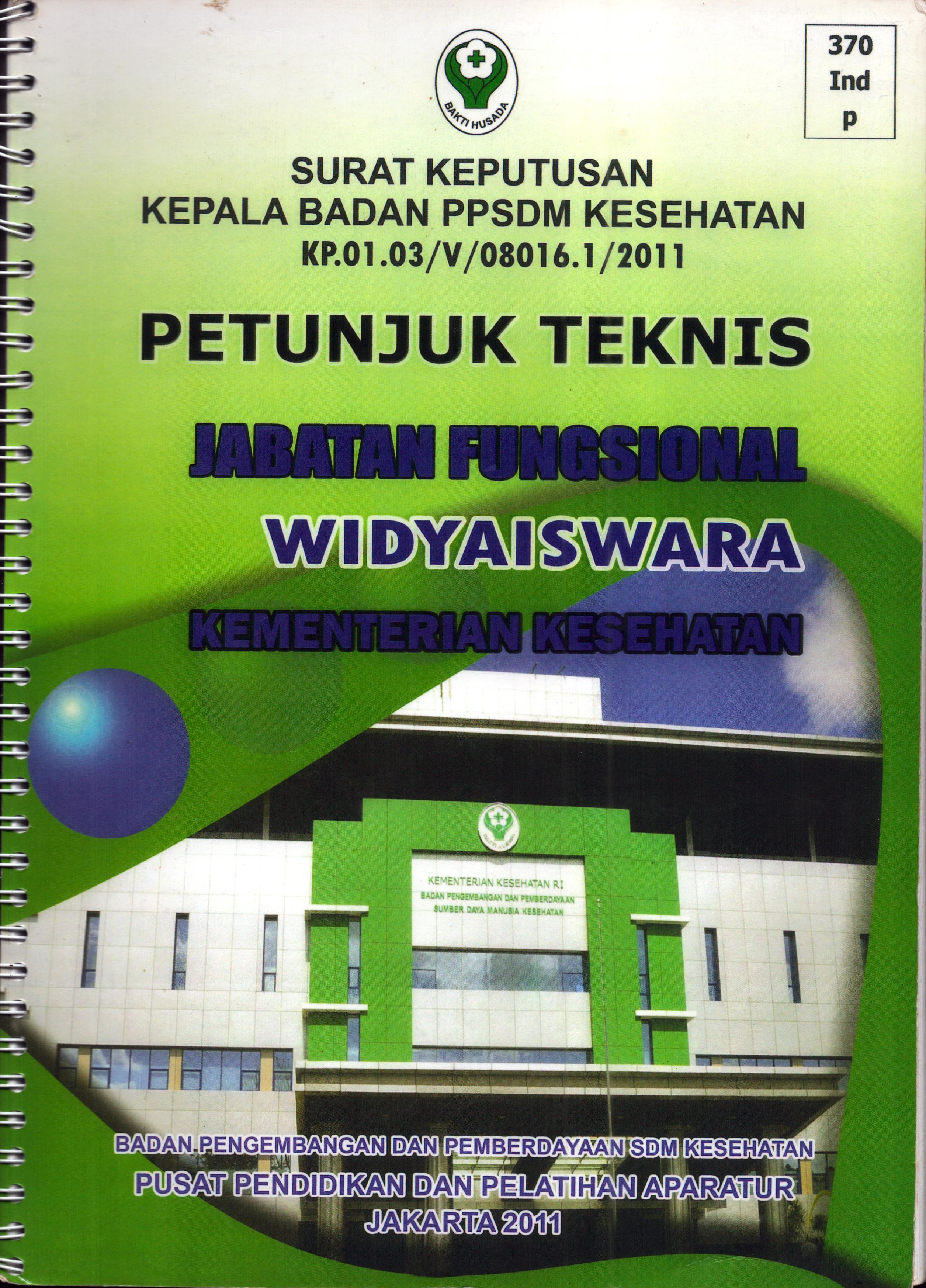 Cover Jabatan Fungsional Widyaiswara Kementerian Kesehatan / Badan Pengembangan dan Pemberdayaan Sumber Daya Manusia Kesehatan