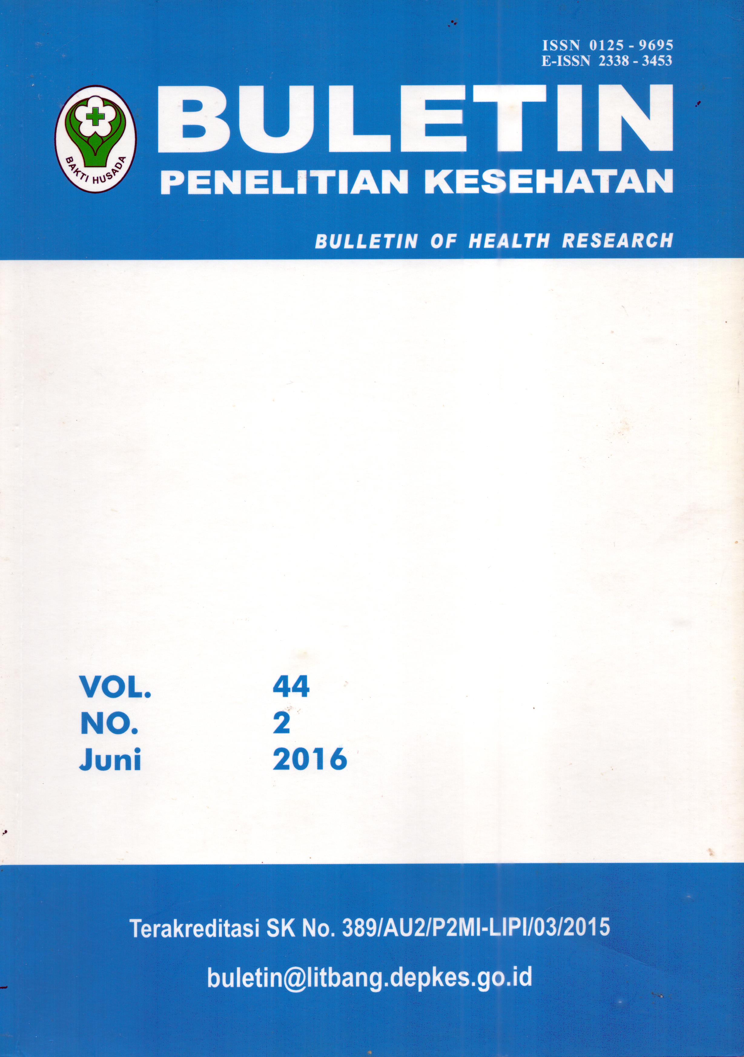 Cover Buletin Penelitian Kesehatan Vol. 44 / Sekretaris Badan Penelitian dan Pengembangan Kesehatan
