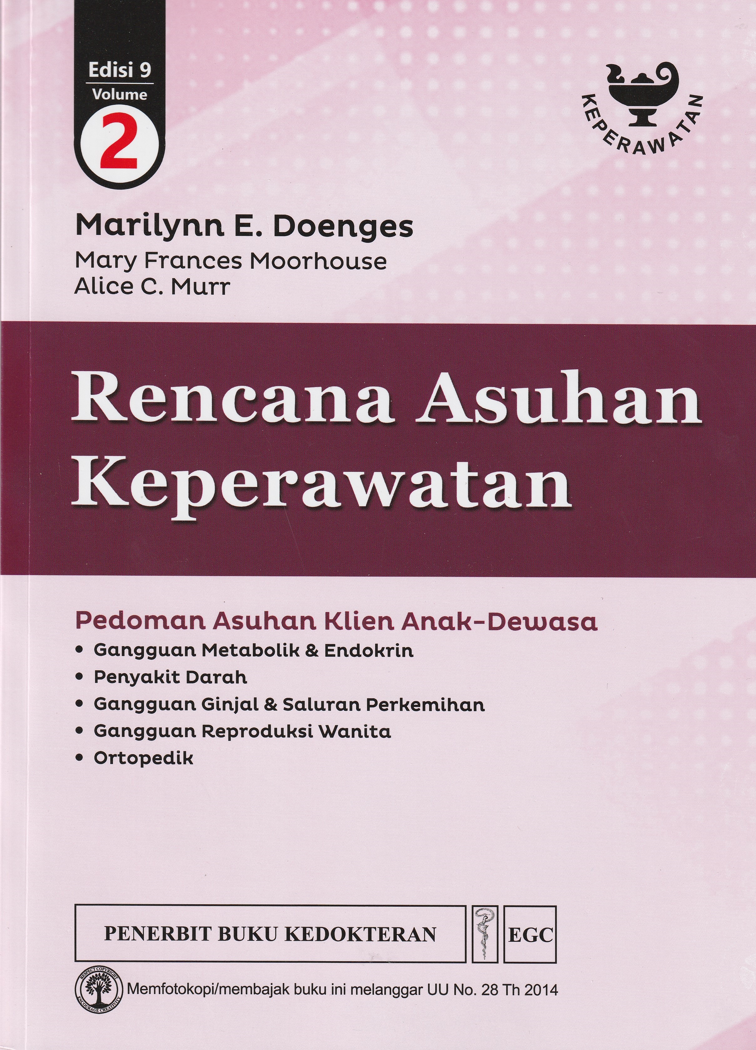 Cover Rencana Asuhan Keperawatan. :  Pedoman Asuhan Klien Anak-Dewasa / Marilynn E. Doenges